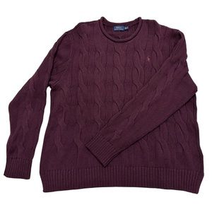 Polo Ralph Lauren - Plum - Cable Sweater - XL
